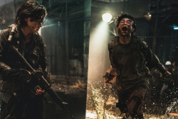 Actor Kang Dong Won in Still Shots Action To Survive Against Zombies in 